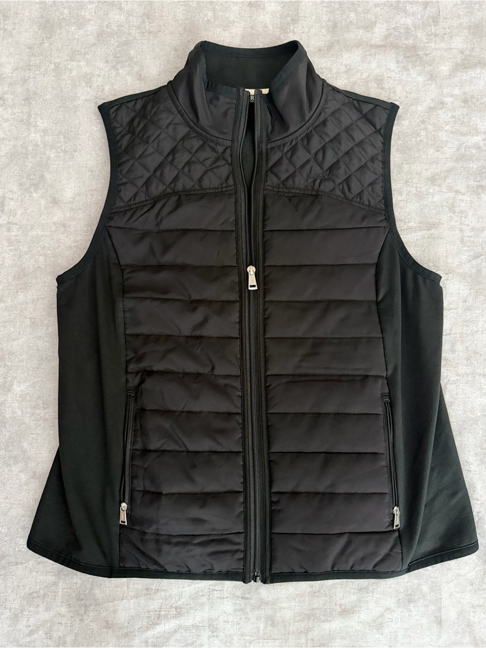 Lauren Ralph Lauren Black Quilted-Panel Puffer Vest